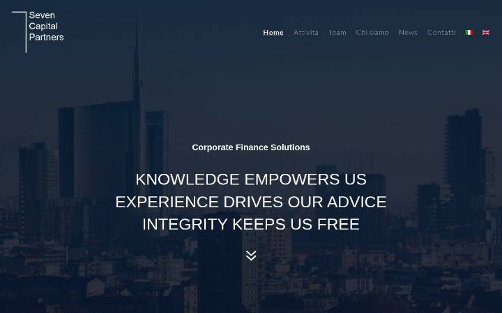 Home page del sito di Seven Capital Partners
