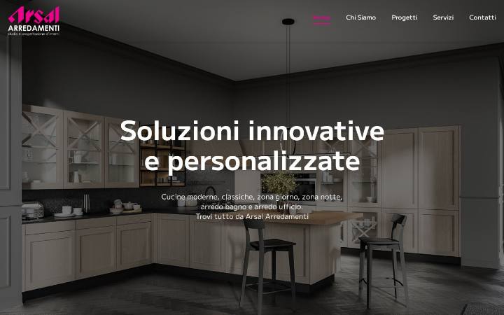 Home page del sito di Arsal Arredamenti