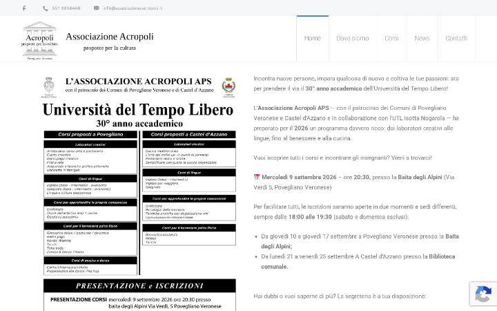Home page del sito di Associazione Acropoli