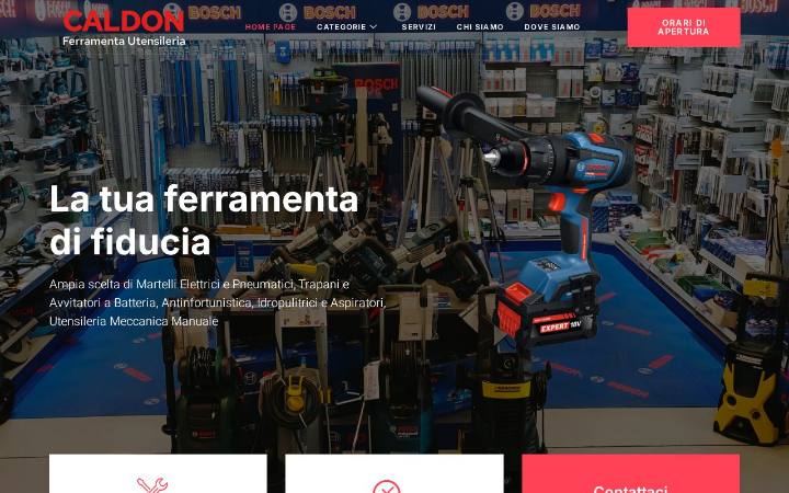Home page del sito di Caldon