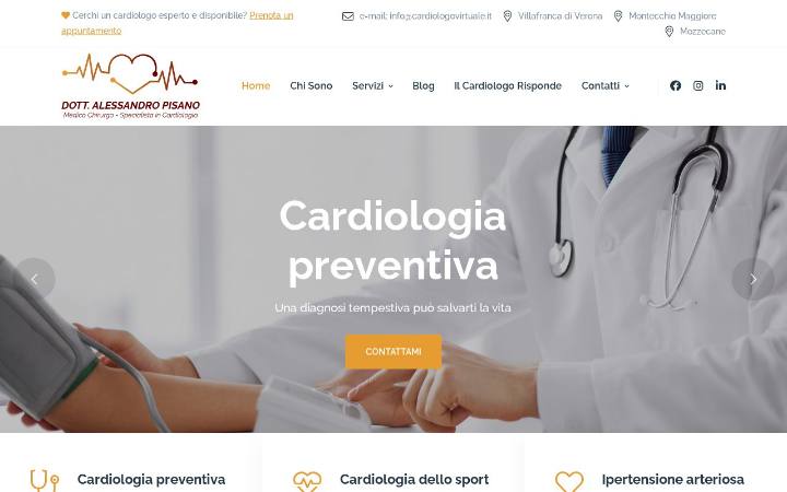 Home page del sito di Cardiologo Virtuale