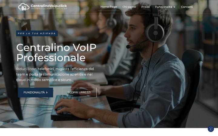 Home page del sito di CentralinoVoip.Click