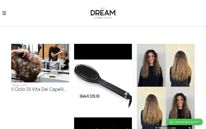 Home page del sito di Dream Acconciature