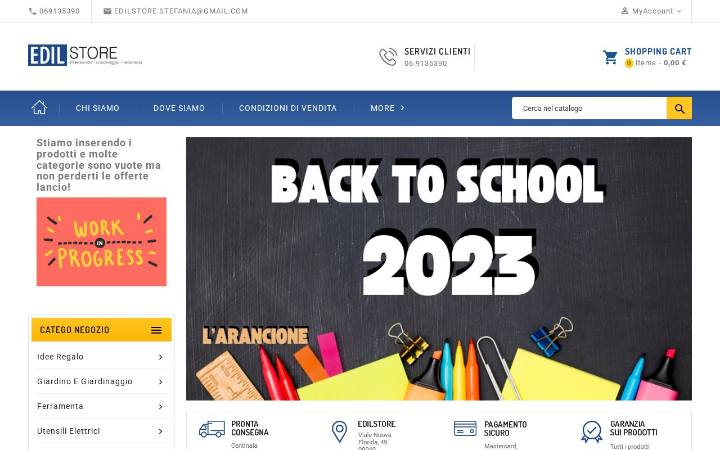 Home page del sito di EdilStore