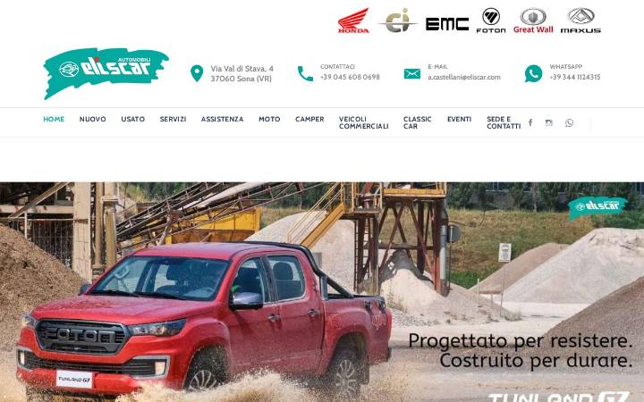 Home page del sito di Eliscar