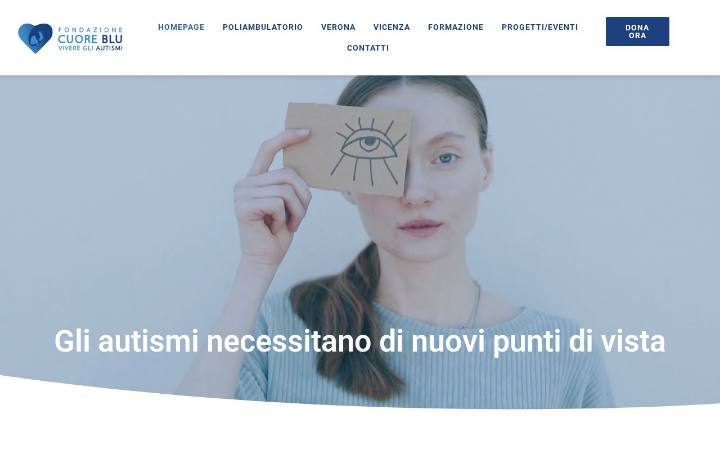 Home page del sito di Fondazione Cuore Blu