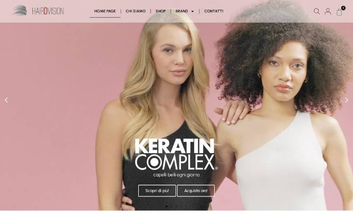 Home page del sito di HairdVision