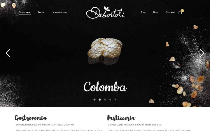 Home page del sito di Pasticceria Debortoli