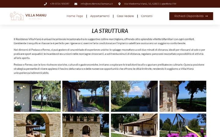 Home page del sito di Residence Villa Manu