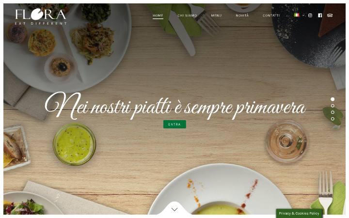 Home page del sito di Ristorante Flora