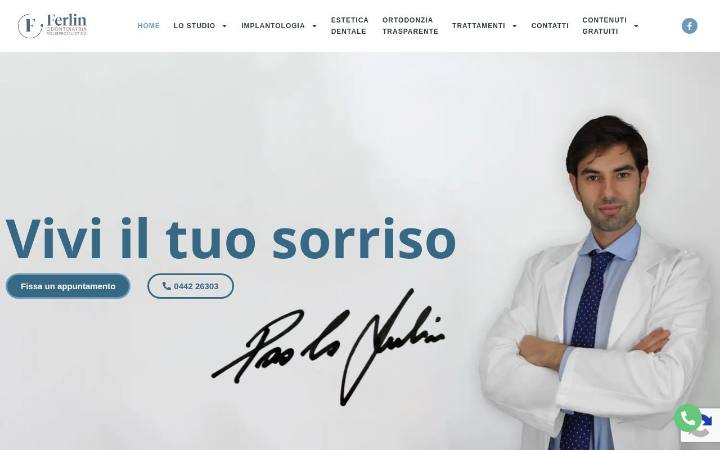 Home page del sito di Studio Dentistico Ferlin
