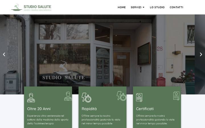 Home page del sito di Studio Salute