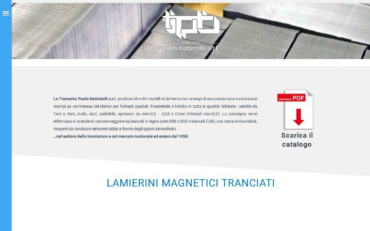 Home page del sito di Tranceria Battistelli