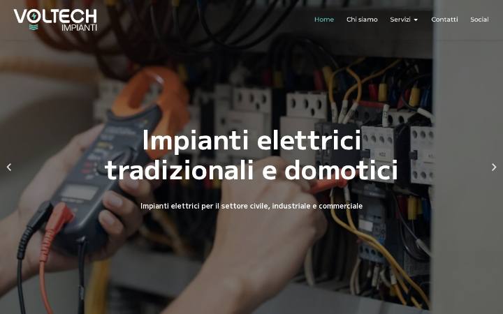 Home page del sito di Voltech Impianti